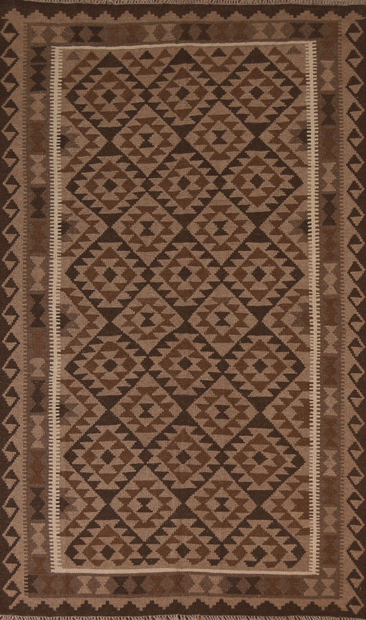 Geometric Kilim Hand Woven Area Rug 5x8