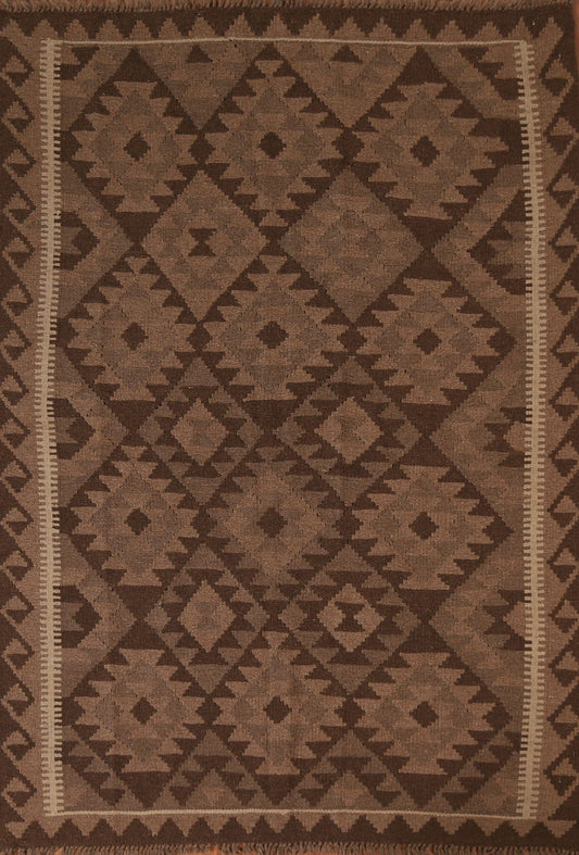 Geometric Kilim Hand Woven Area Rug 5x7