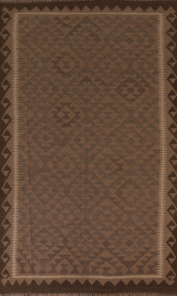 Geometric Kilim Wool Area Rug 5x8