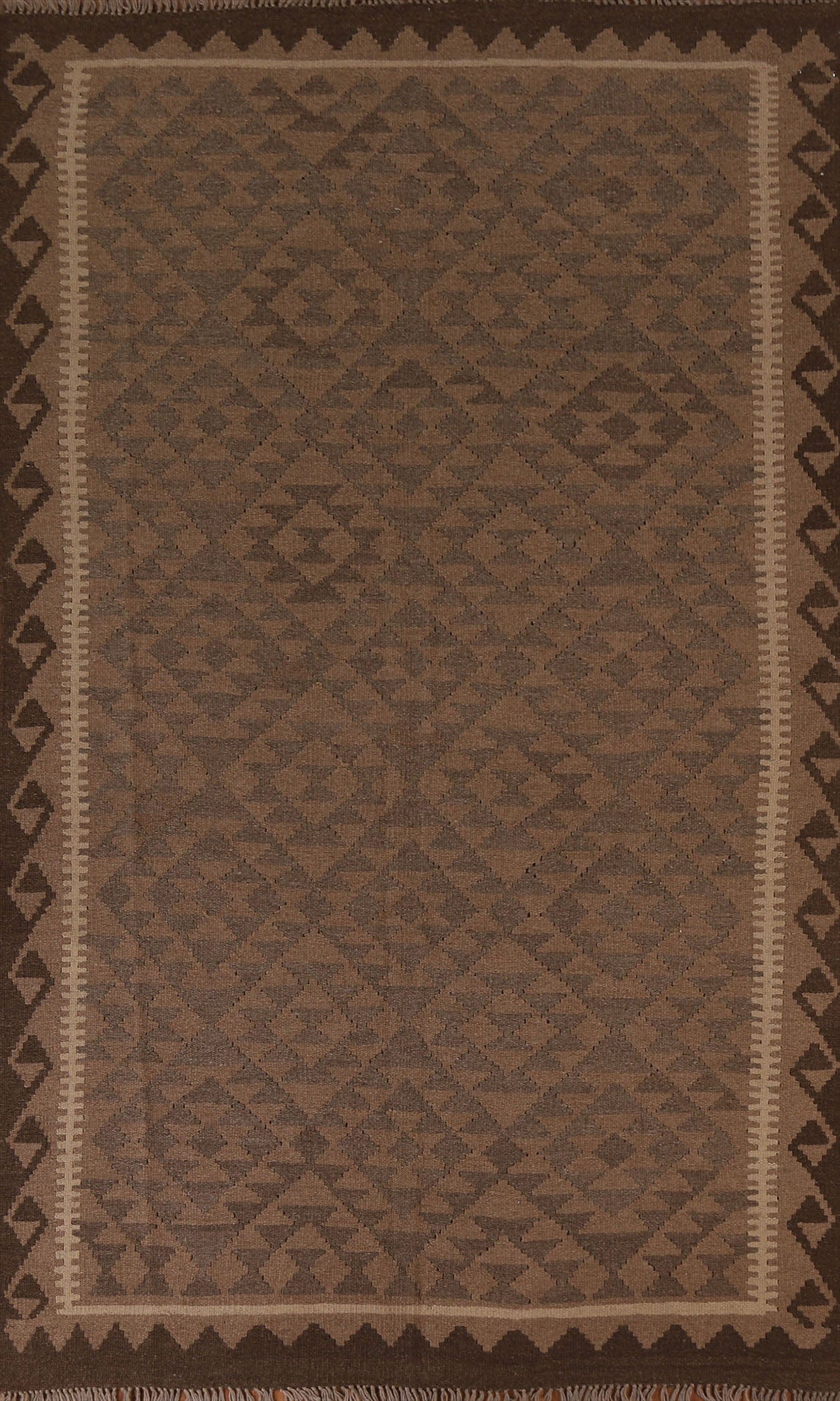 Geometric Kilim Wool Area Rug 5x8