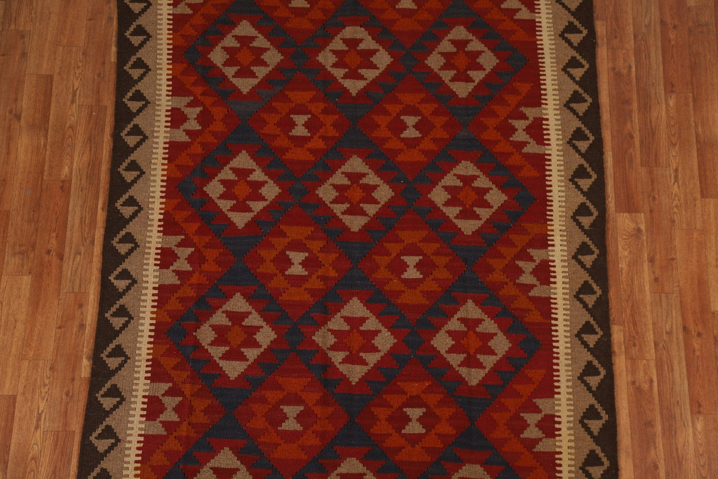 Geometric Kilim Wool Area Rug 5x6