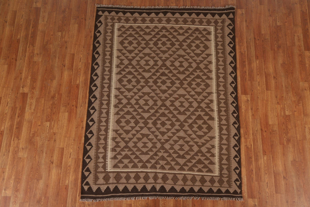 Geometric Kilim Hand Woven Area Rug 5x7