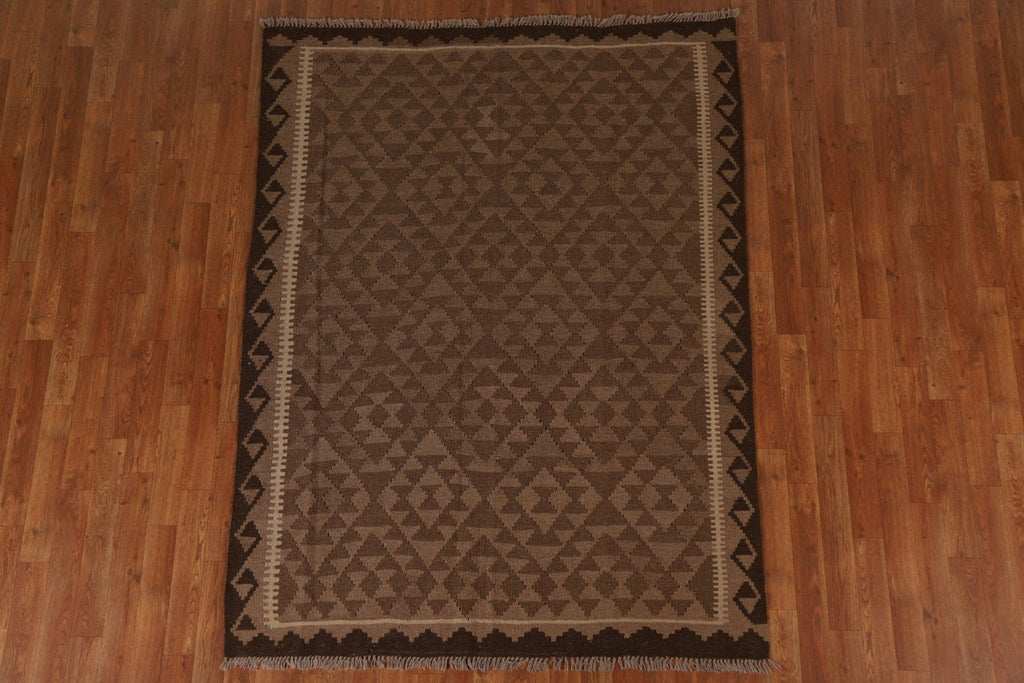 Geometric Kilim Hand Woven Area Rug 5x7