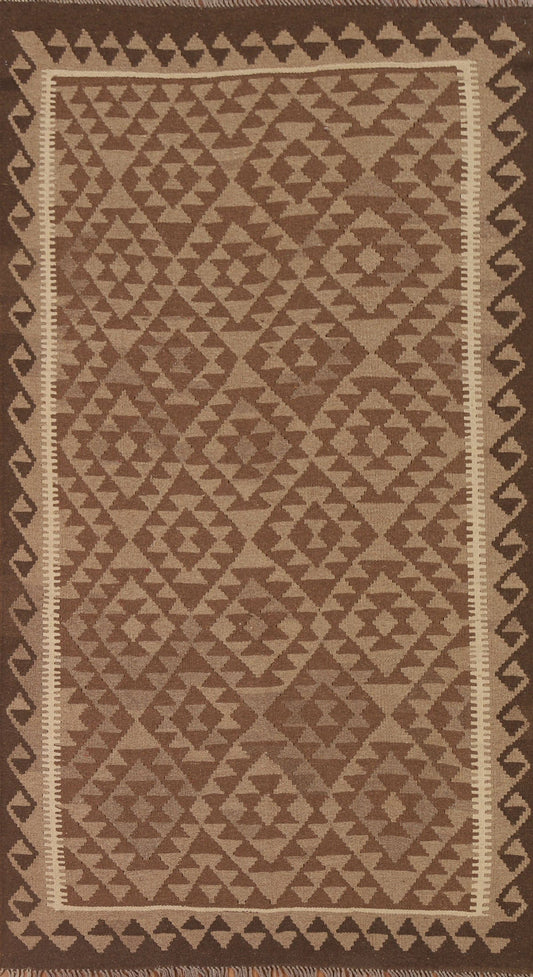 Reversible Kilim Wool Area Rug 5x8