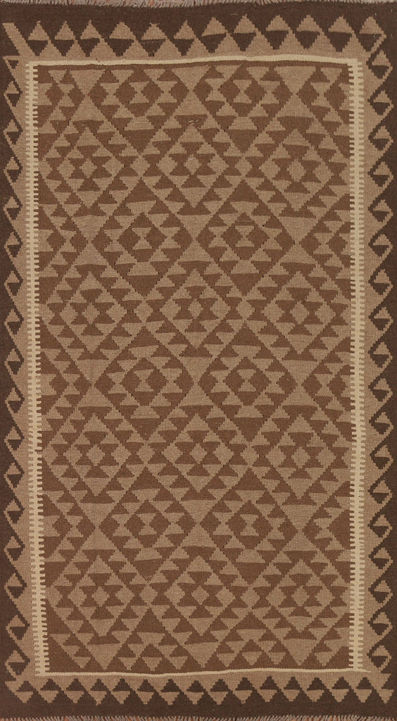 Geometric Wool Kilim Oriental Area Rug 5x8