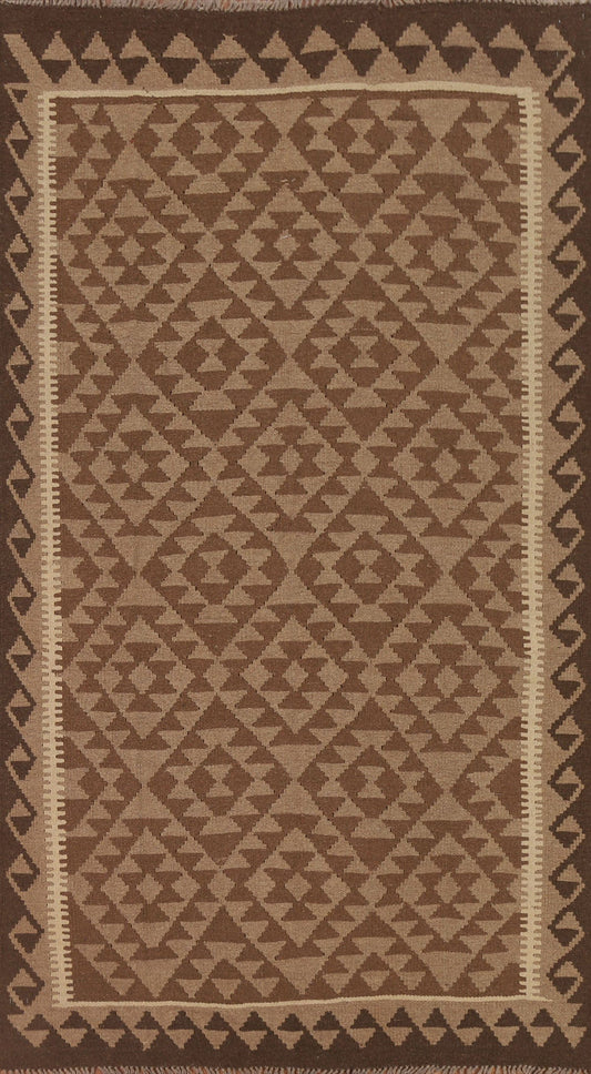 Geometric Wool Kilim Oriental Area Rug 5x8