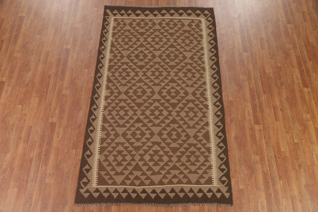 Geometric Wool Kilim Oriental Area Rug 5x8