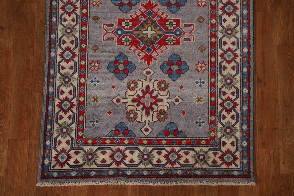 Handmade Wool Kazak Oriental Runner Rug 3x10