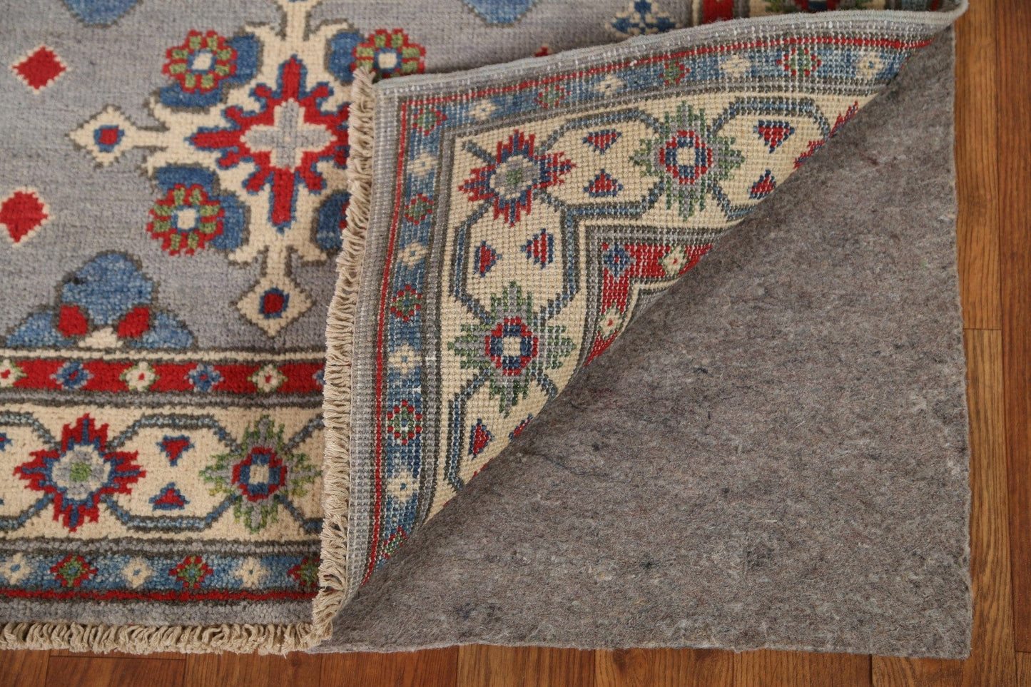 Geometric Kazak Gray Runner Rug 3x10