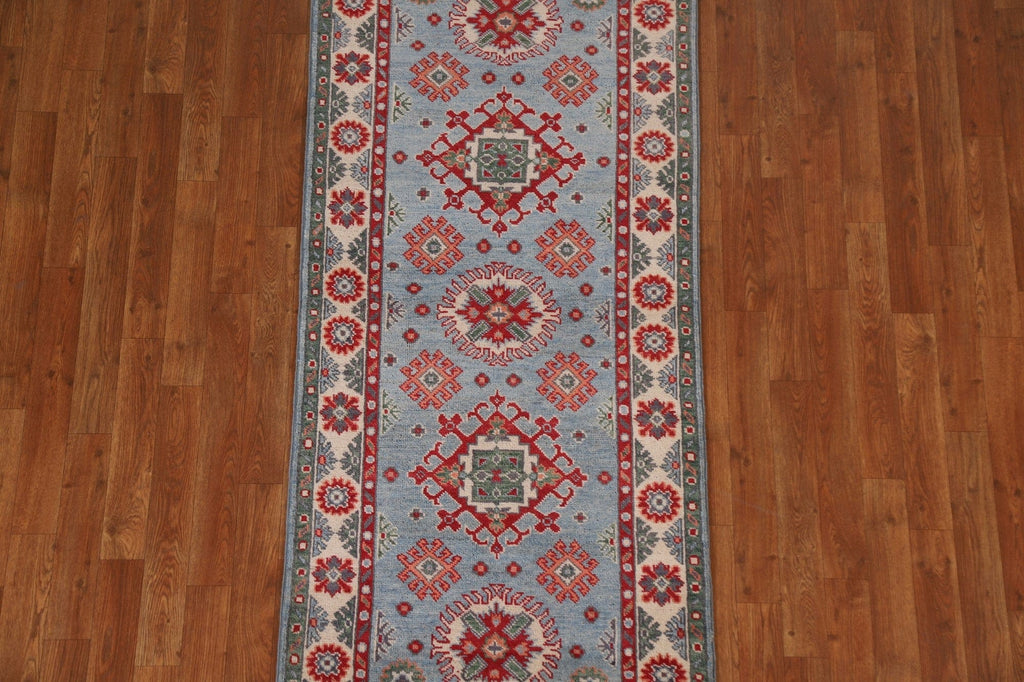 Light Blue Kazak Geometric Area Rug 3x6