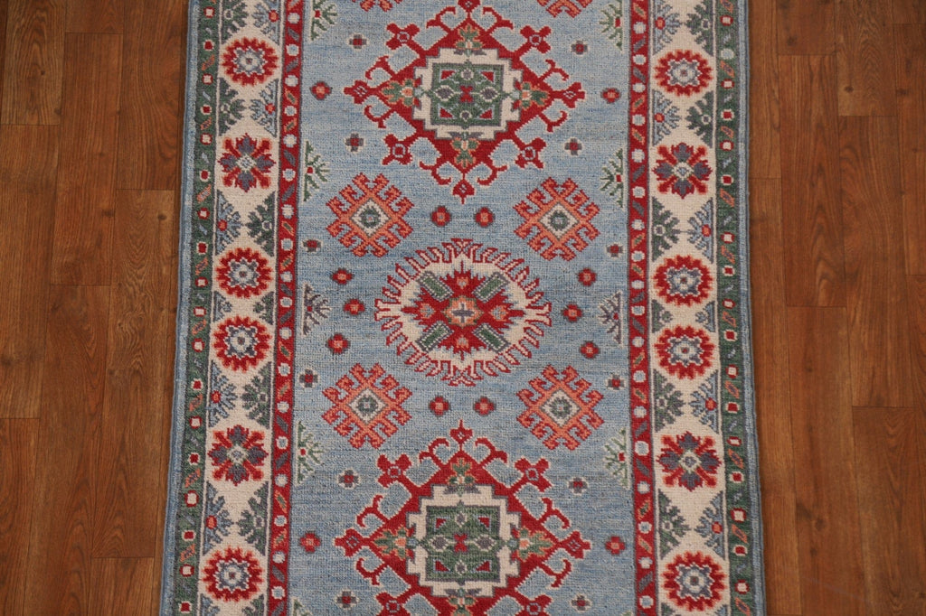 Light Blue Kazak Geometric Area Rug 3x6