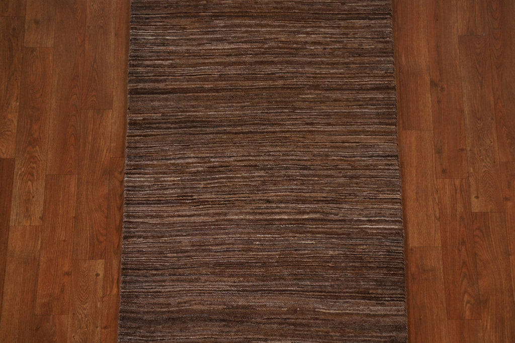 Brown Gabbeh Modern Runner Rug 2x10