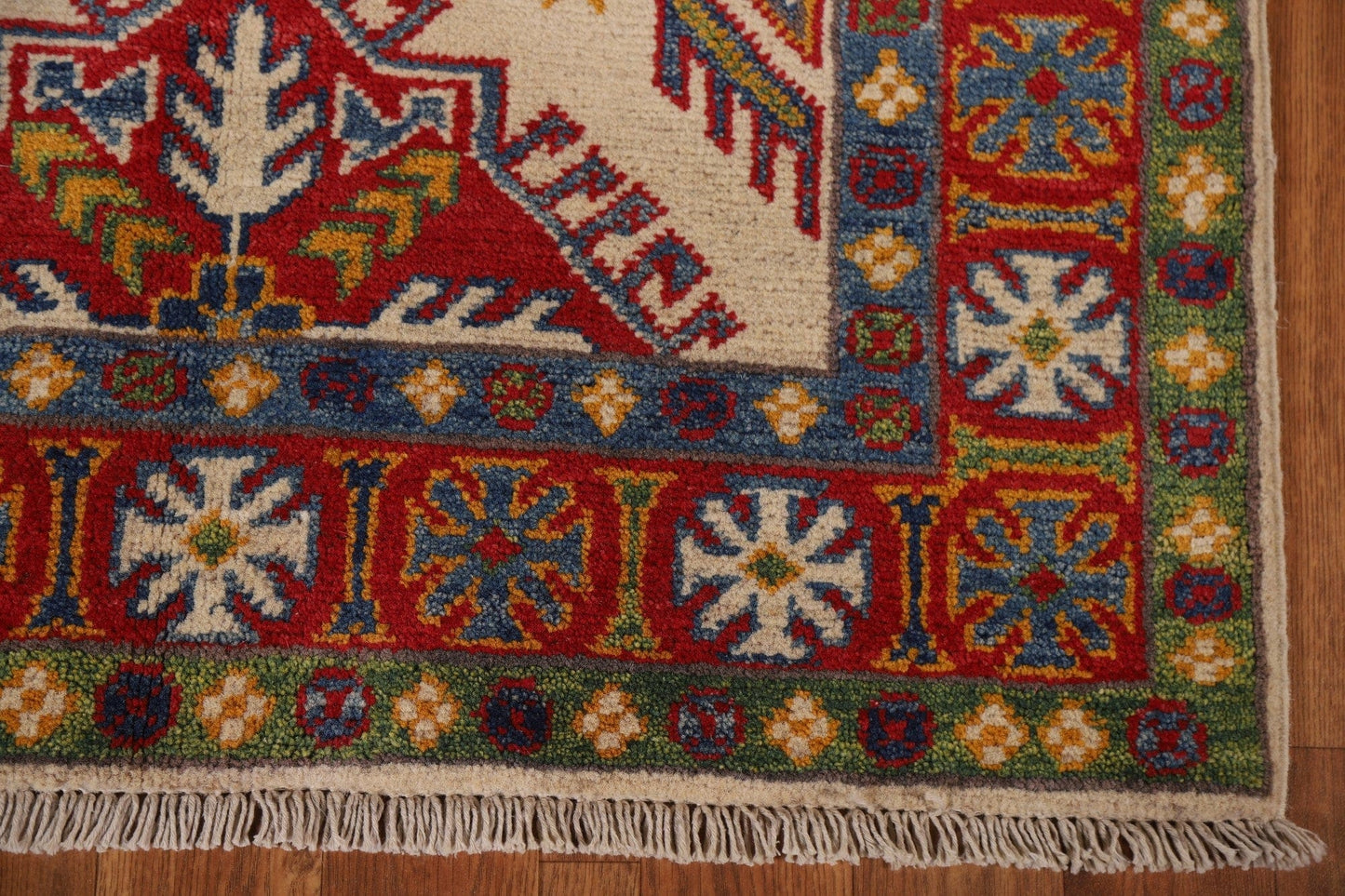 Handmade Kazak Wool Runner Rug 3x9