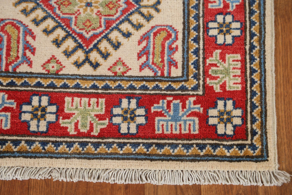 Geometric Kazak Wool Runner Rug 2x10