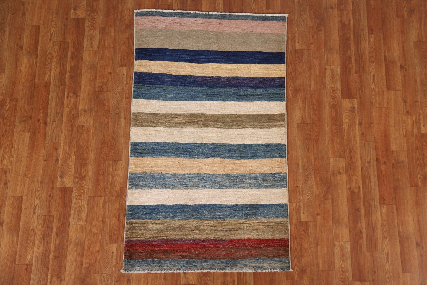 Striped Wool Gabbeh Modern Area Rug 3x5