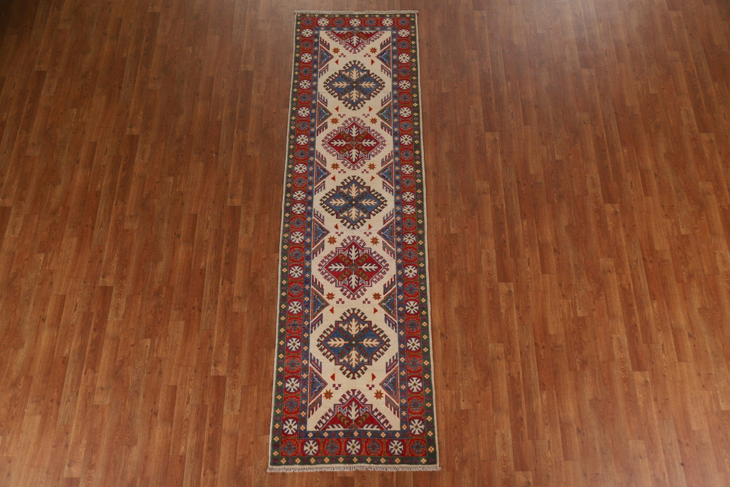 Handmade Kazak Oriental Runner Rug 3x10