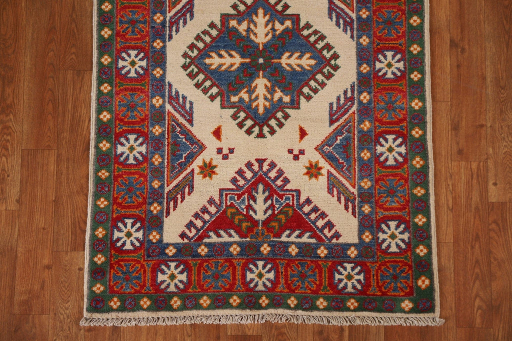 Handmade Kazak Oriental Runner Rug 3x10