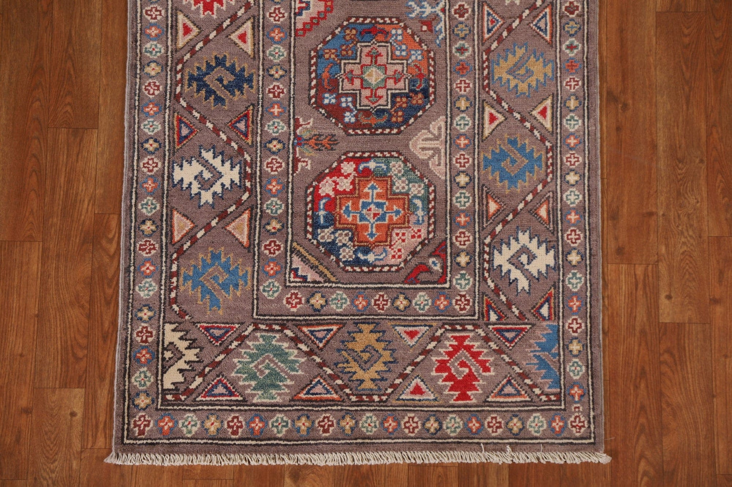 Handmade Kazak Oriental Runner Rug 3x8