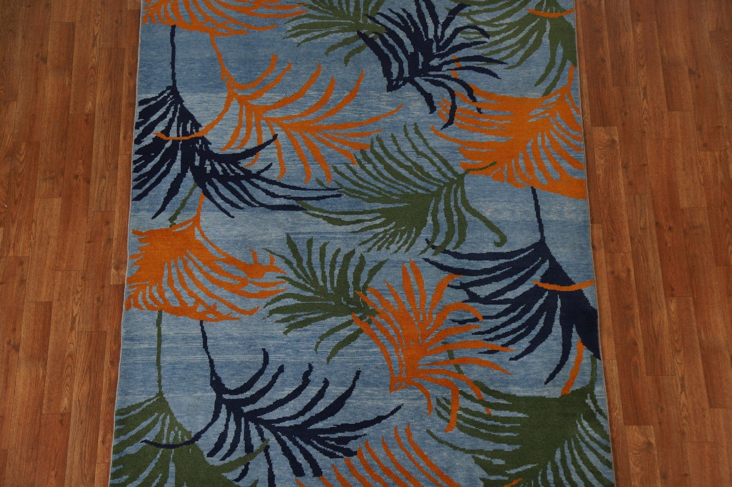 Nature Print Gabbeh Kashkoli Modern Area Rug 5x7