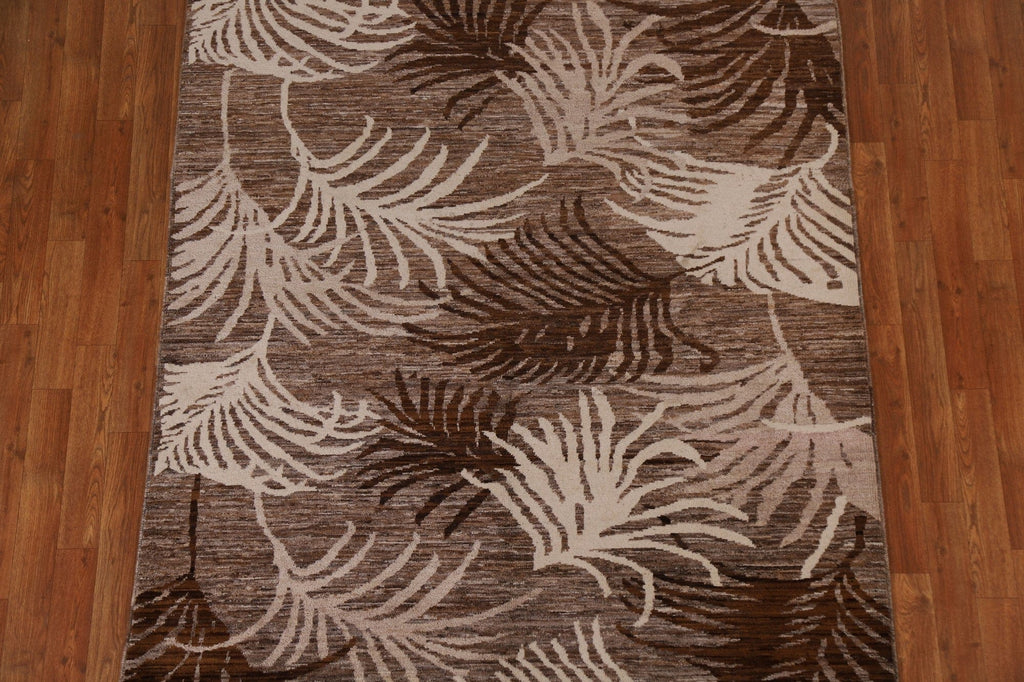 Nature Print Gabbeh Kashkoli Modern Area Rug 5x6