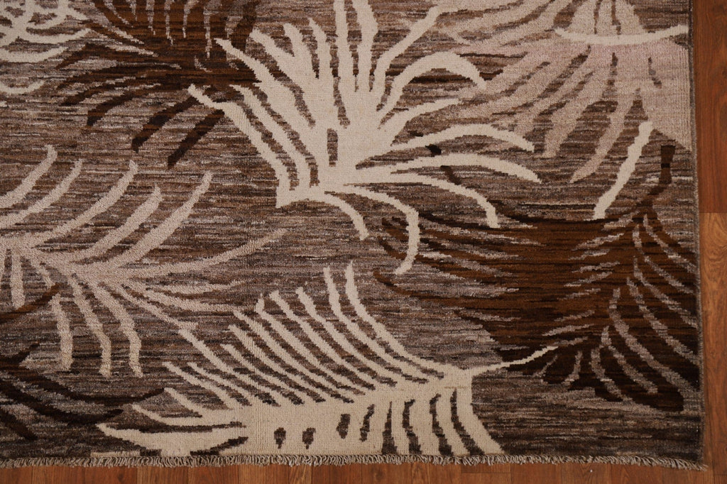 Nature Print Gabbeh Kashkoli Modern Area Rug 5x6