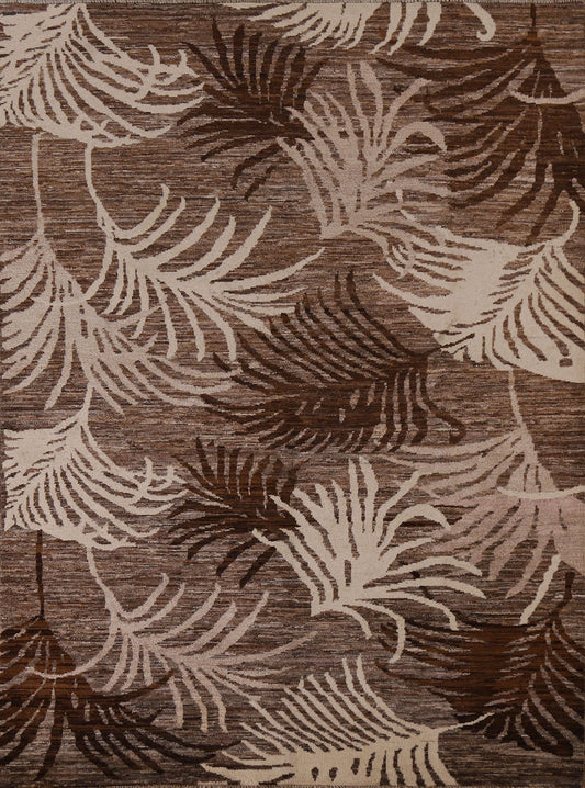 Nature Print Gabbeh Kashkoli Modern Area Rug 5x6