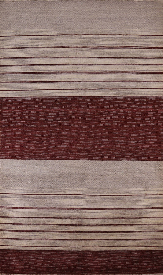 Striped Gabbeh Kashkoli Oriental Area Rug 6x9