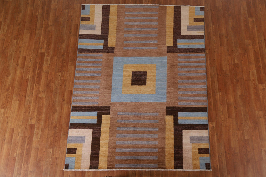 Brown Gabbeh Kashkoli Modern Area Rug 6x8