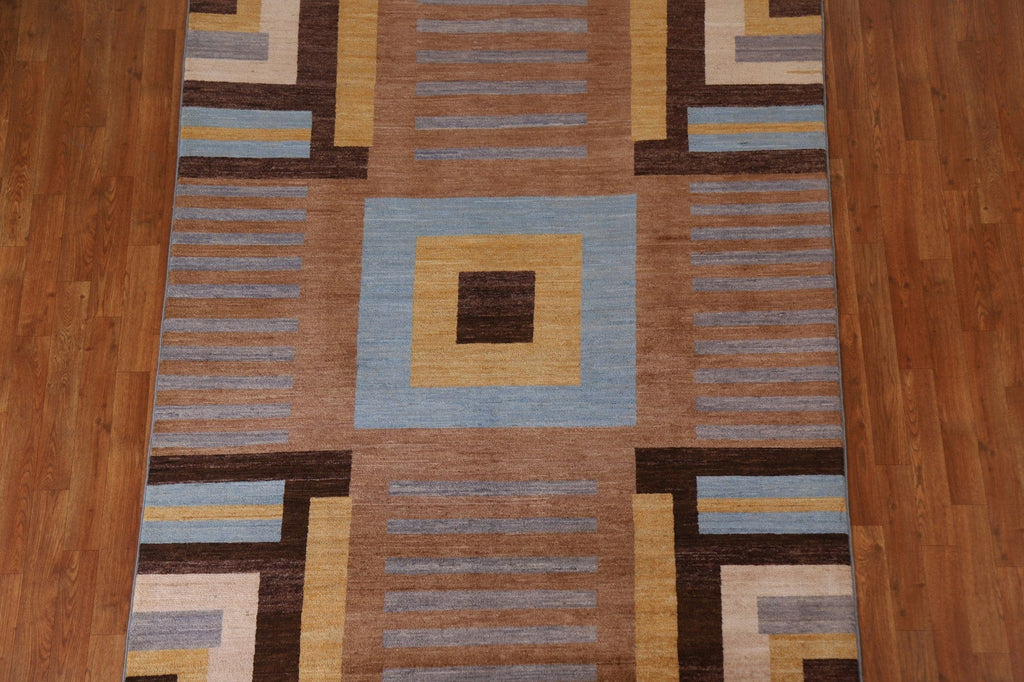 Brown Gabbeh Kashkoli Modern Area Rug 6x8