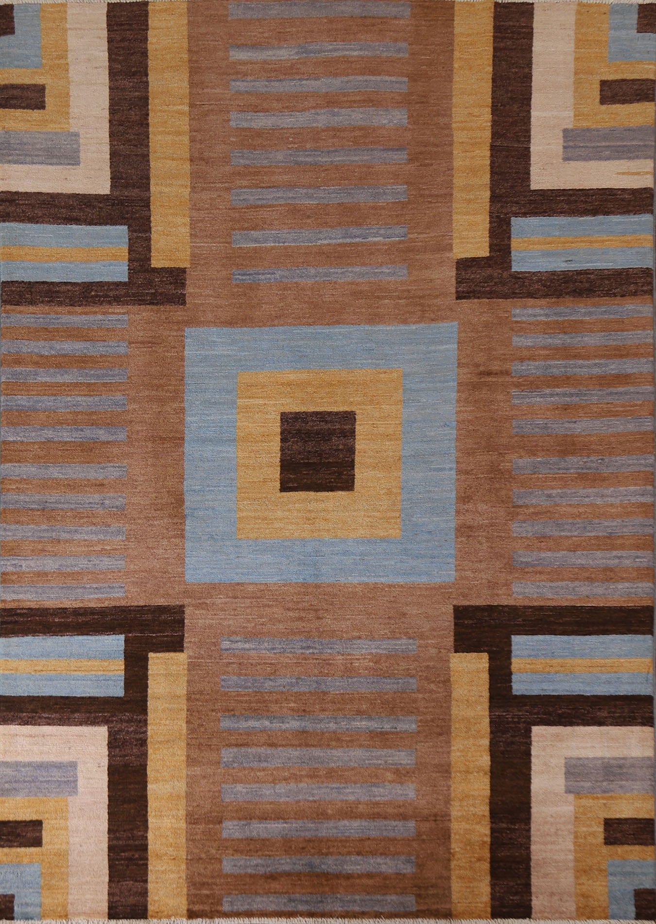 Brown Gabbeh Kashkoli Modern Area Rug 6x8