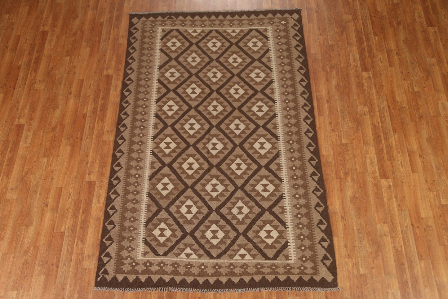 Brown Kilim Oriental Area Rug 5x8