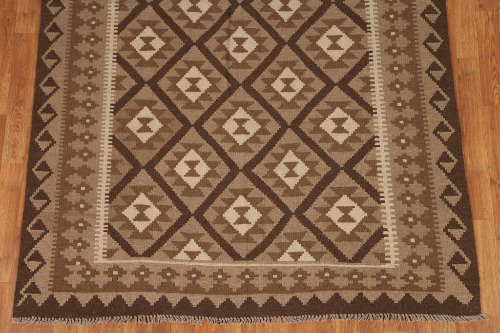 Brown Kilim Oriental Area Rug 5x8