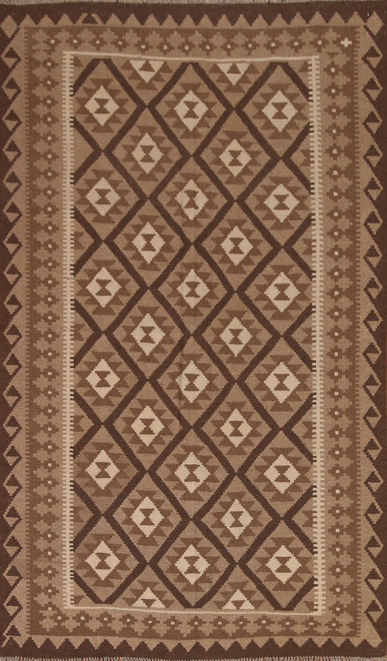 Brown Kilim Oriental Area Rug 5x8