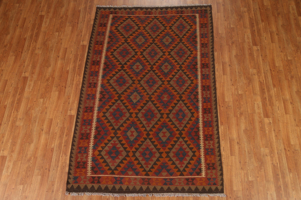 Orange Kilim Tribal Area Rug 5x8