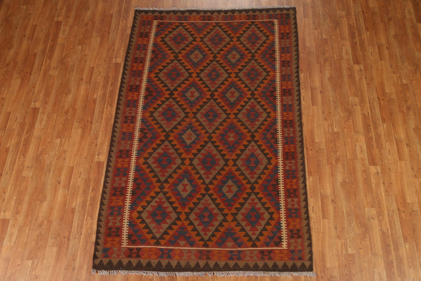 Orange Kilim Tribal Area Rug 5x8