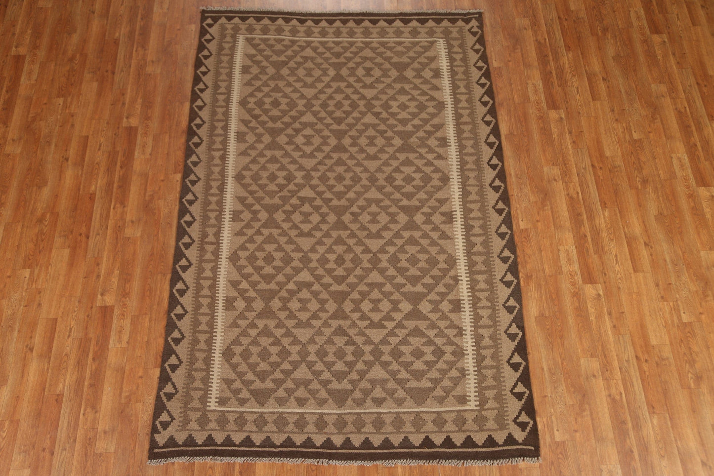 Geometric Kilim Hand Woven Area Rug 5x8