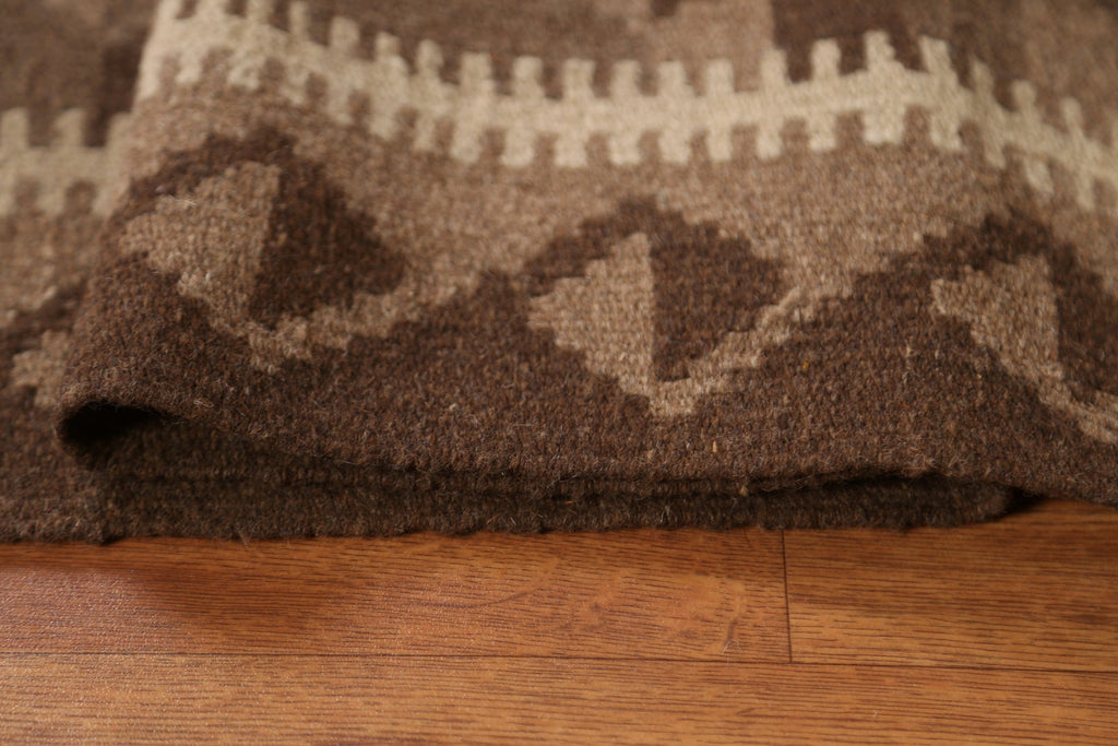 Brown Kilim Geometric Area Rug 5x8