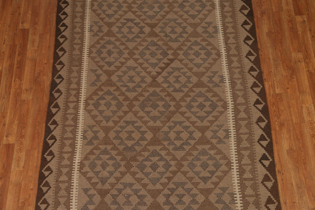 Brown Kilim Geometric Area Rug 5x8