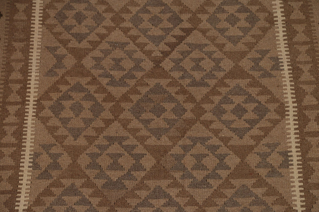 Brown Kilim Geometric Area Rug 5x8