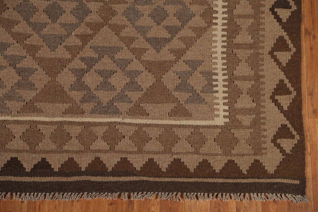 Brown Kilim Geometric Area Rug 5x8