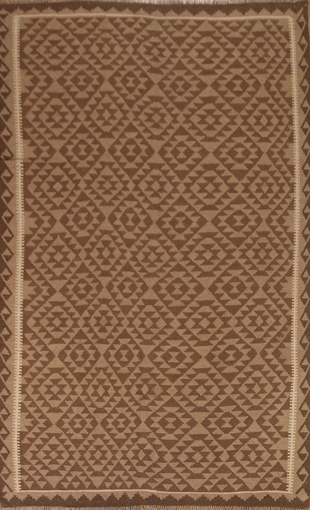 Geometric Kilim Wool Area Rug 7x10