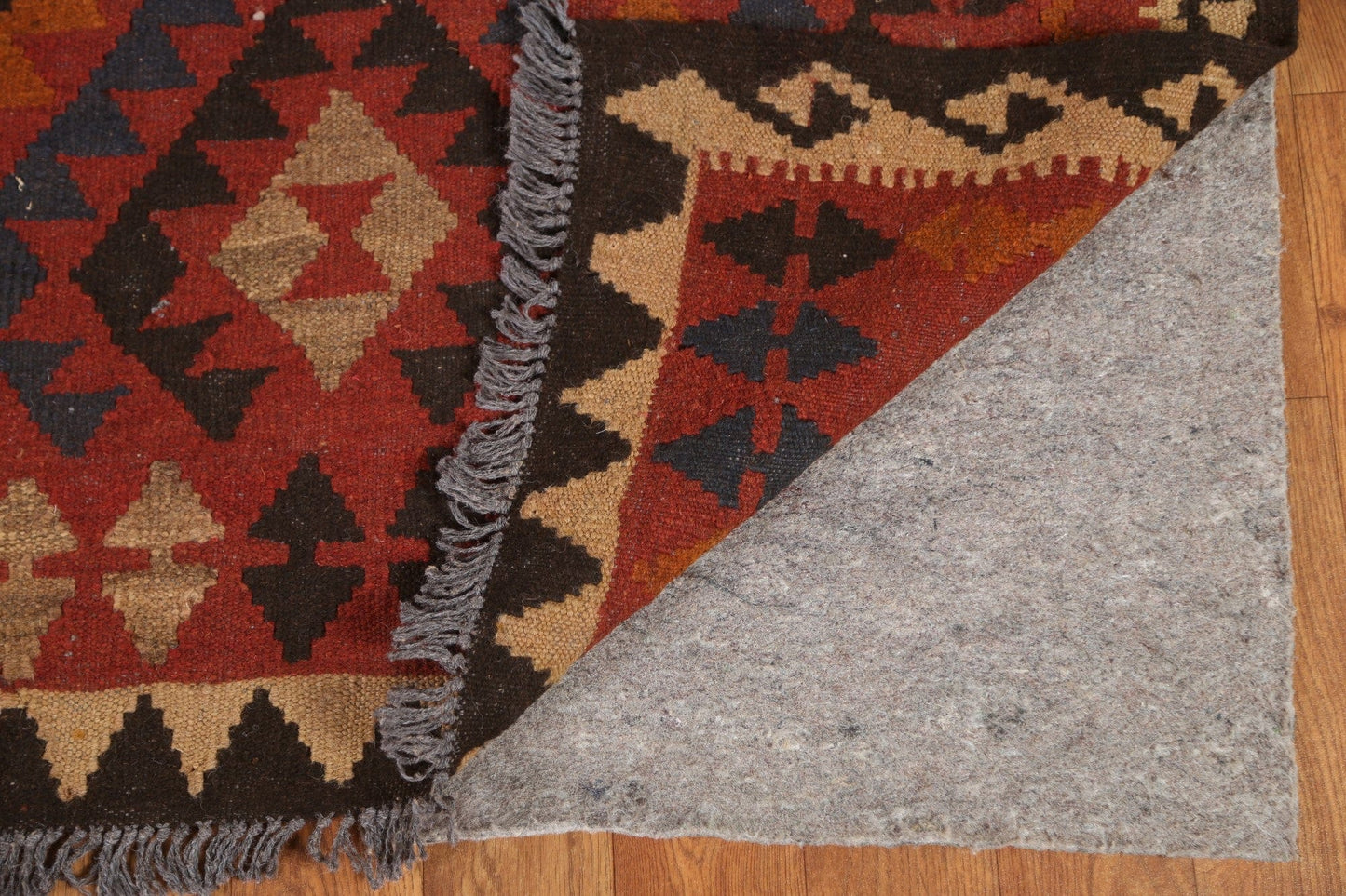 All-Over Wool Kilim Geometric Area Rug 7x10