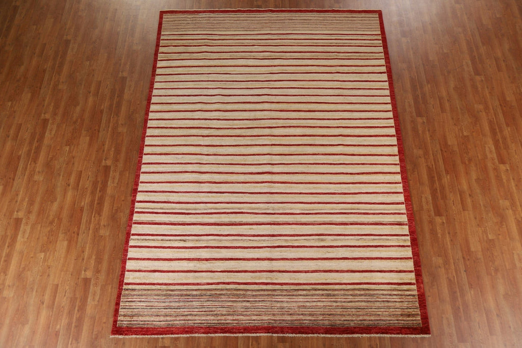 Striped Gabbeh Kashkoli Modern Area Rug 8x11