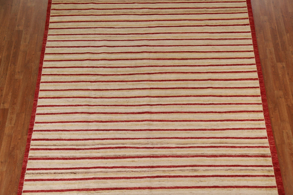 Striped Gabbeh Kashkoli Modern Area Rug 8x11