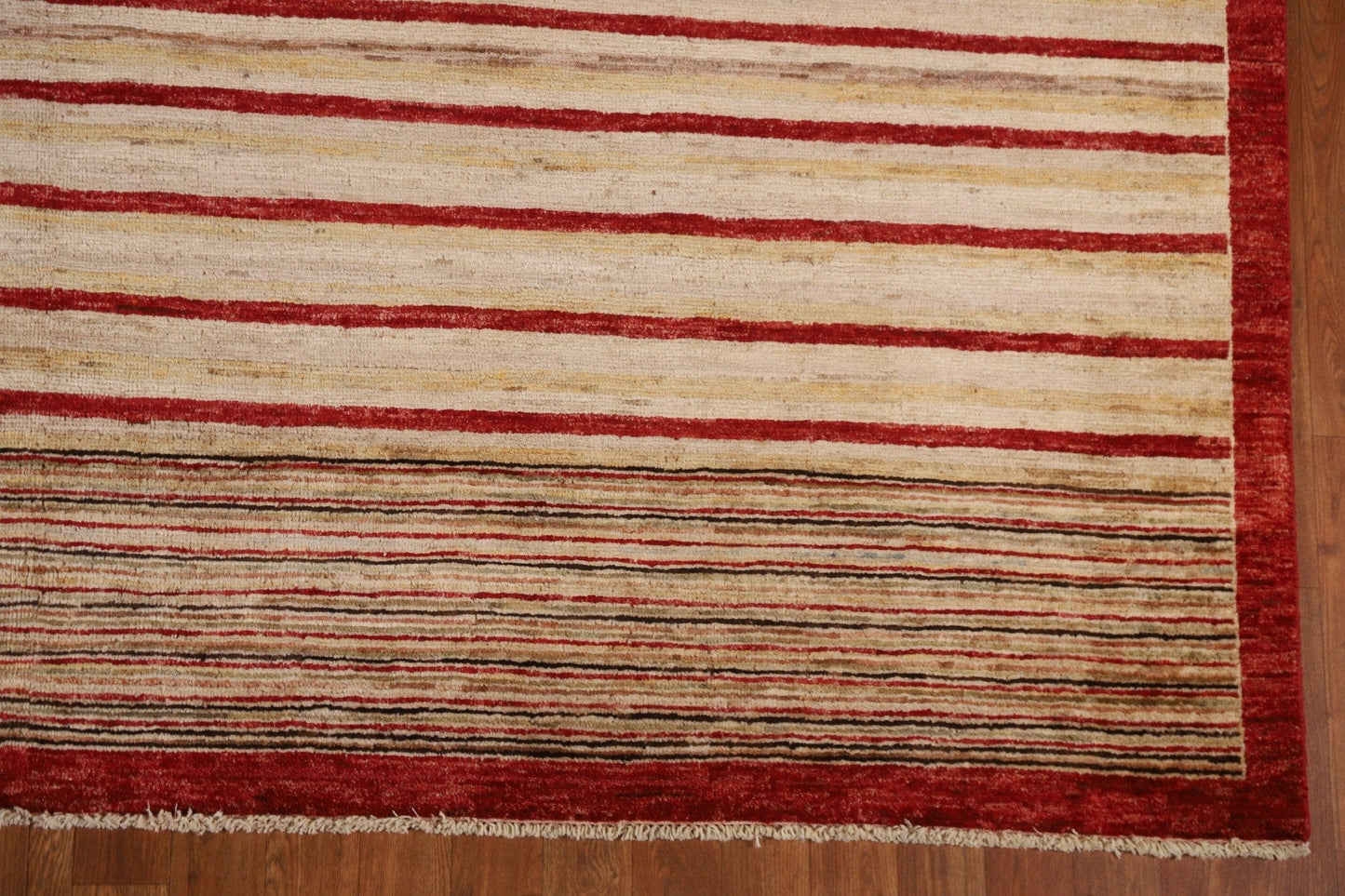 Striped Gabbeh Kashkoli Modern Area Rug 8x11