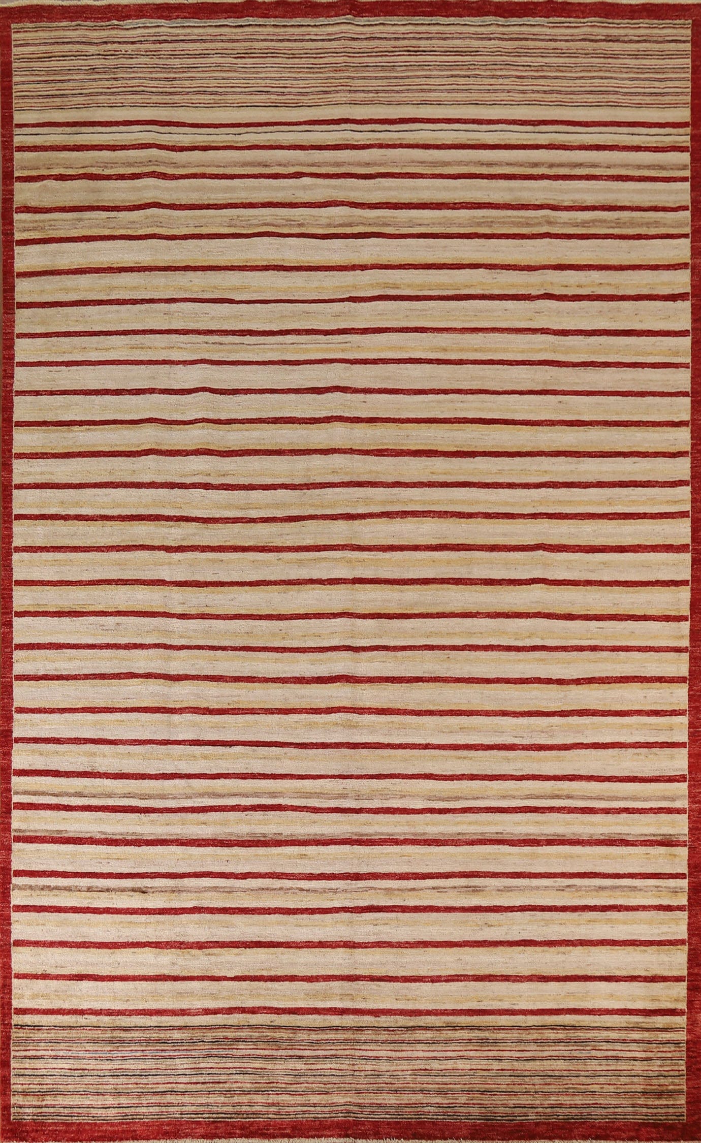 Striped Gabbeh Kashkoli Modern Area Rug 8x11