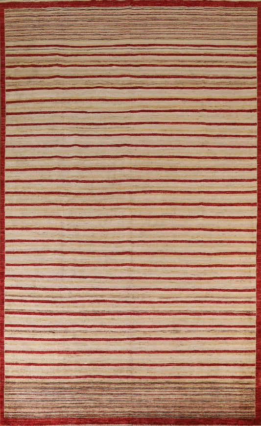 Striped Gabbeh Kashkoli Modern Area Rug 8x11