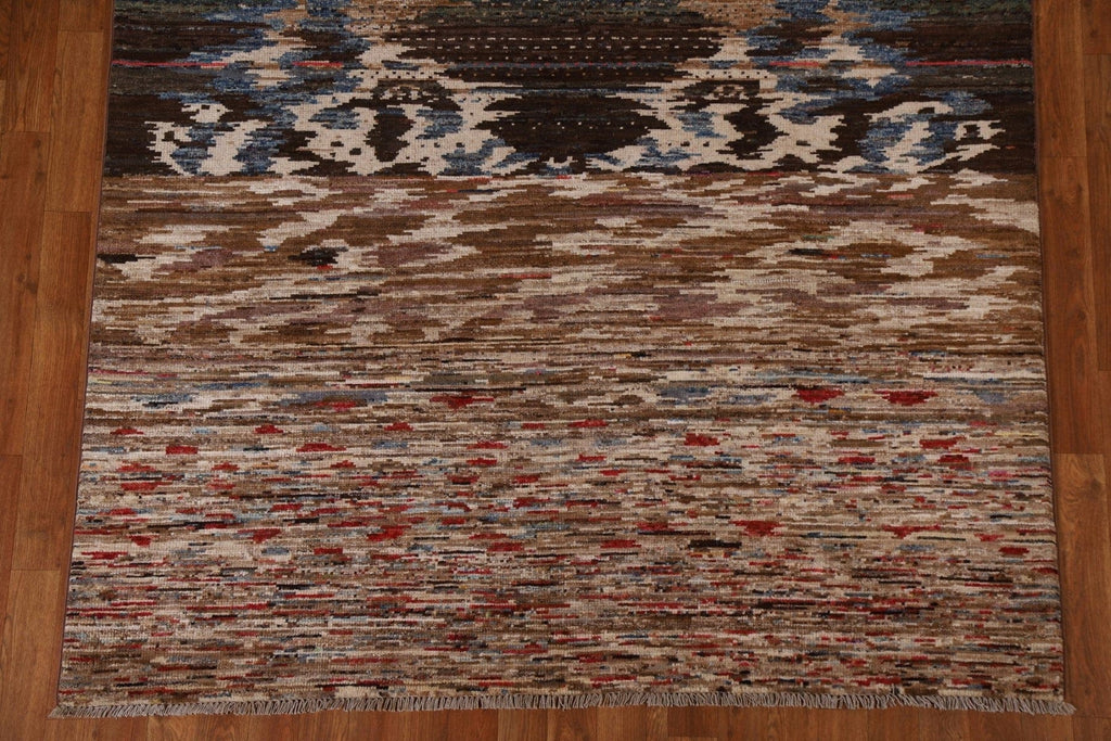 Abstract Gabbeh Kashkoli Wool Area Rug 6x8