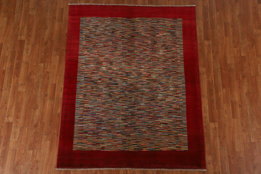 Striped Gabbeh Kashkoli Modern Area Rug 5x6