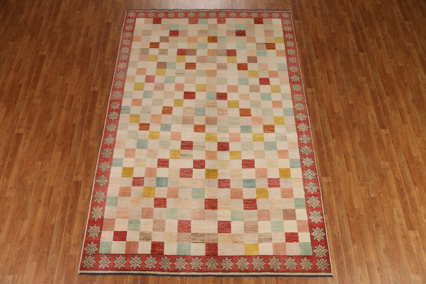 Checkered Gabbeh Kashkoli Oriental Area Rug 7x10